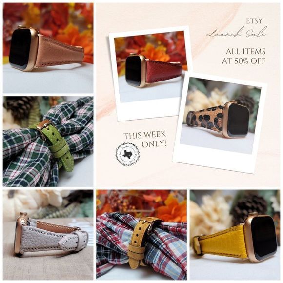 Premium Leather Apple Watch Band Straps Red - Picture 11 of 13